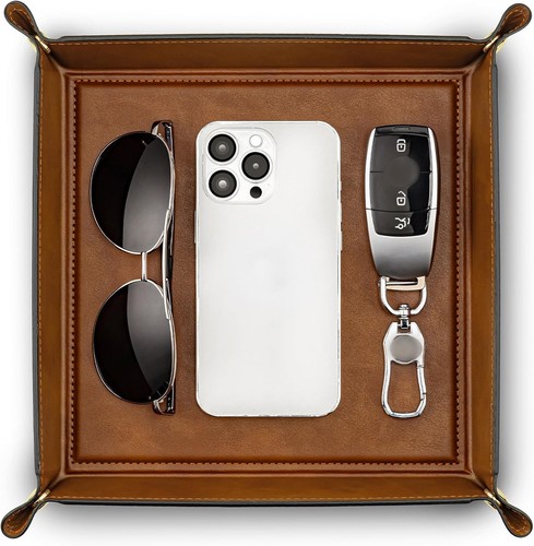 Leather valet tray for men - tray,