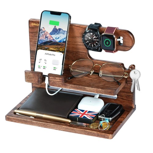 Wooden bedside organizer - organizer, &